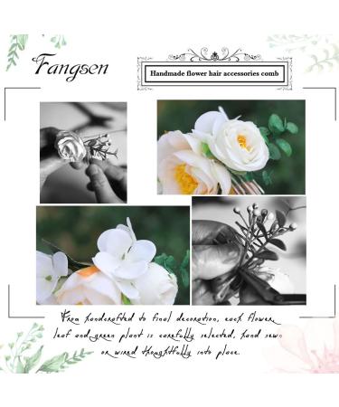 Fangsen Hibiscus Rose Flower Hair Comb - Bridal Headpiece for Brides & Bridesmaids - Buy Online on GoSupps.com