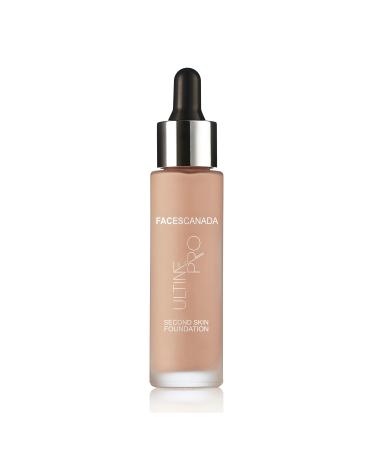 Faces Canada Second Skin Serum Foundation  Spf 15  Ultra Light Weight  Marine Algae Extract Enriched  Natural Matte Finish  Hd Flawless Radiance  Natural  4.94 Oz Natural 02