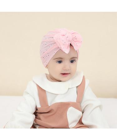 Cinaci 6-Piece Cute Baby Turban Hats with Bow for Girls - Soft Stretchy Nursery Caps for Newborns and Toddlers - Buy Online on GoSupps.com