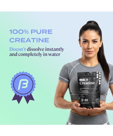 B-FIT B Creatine Monohydrate Powder - Just Creatine Creapure - 90 Servings - 450 g - Pre Workout Creatine for Women - Sugar-Free - Flavorless Supplement - 3 Month Supply - Buy Online on GoSupps.com