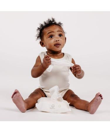 Dabble & Dollop Infant Face & Neck Wipes - Fragrance & Essential Oil-Free, Made in USA, Compostable Plant-Based Fibers, Vegan - 1 Count - Buy Online on GoSupps.com