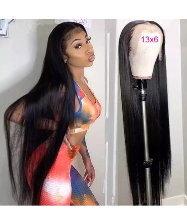 LOVEVOL 40 Inch Wig Human Hair 180 Density HD Lace Front Glueless Wigs Human Hair Pre Plucked Pre Cut 13x6 Lace Front Wigs Human Hair Deep Part Invisible Transparent Lace Frontal Wigs Straight Wigs for Black Women Human ...