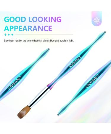Saviland 6PCS Acrylic Nail Brush Set - Size 4/8/10/12/14/16 Kolinsky Acrylic Brushes for Nail Extension & Carving - Laser Blue Powder Brushes for Acrylic Application - Buy Online on GoSupps.com