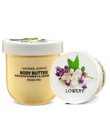 Whipped Body Butter Scented Body Lotion - Lavender Jasmine Body Butter, for Sensitive, Dry Skin - Ultra Hydrating Moisturizer with Pure Shea Butter for Nourishing Essential Body Care
