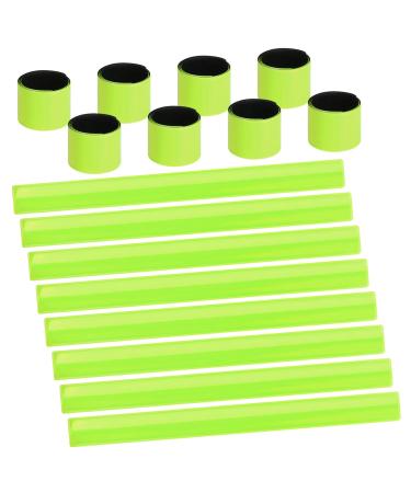Uraqt reflector band universal reflectors set gossip flap safety tape reflective snap-arm strap reflecting neon reflector edge for children adult joggers and cyclists A-green-16pcs - Buy Online on GoSupps.com