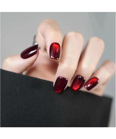 Press On Nails Fake Nails Square Head Cat's Eye French Nail Glitter Powder Press on Nails Waterproof Faux Fingernails Christmas False Nails False Nails(Color35) - Buy Online on GoSupps.com
