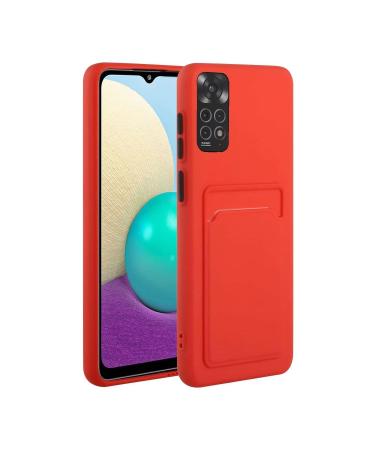 Tivenfezk Nadoli Silicone Case for Xiaomi Redmi Note 11s Ultra thin shockproof scratch -resistant Wallet soft TPU protective cover mobile phone case with credit card holder xiaomi redmi note 11s red