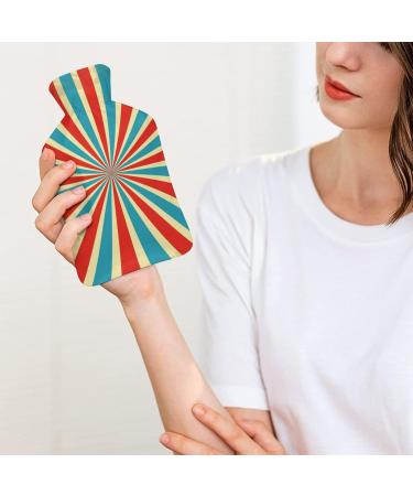 Color Stripe Hot Water Bottle with Plush Cover | Hand Warmer for Adults & Children - 26.5x15.3cm - International Shipping - Buy Online on GoSupps.com