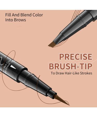 Eyebrow Pen Microblading Eyebrow Pencil with -Fork-Tip and Precise Brush Create Natural Hair-Like Brows Eyebrow Pencil (Grey) - Buy Online on GoSupps.com