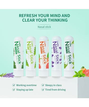 Nasal Stick Instant Relief and Refreshment Travel Size Quick Acting Long Lasting Invigorating Scent Non Irritating Nasal Inhaler (Large Mint Strong Mint Grapefruit Lavender Green Tea) Mint Strong Mint Grapefruit  - Buy Online on GoSupps.com