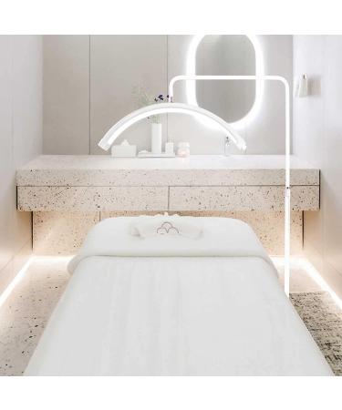 LED Half Moon Floor Lamp for Beauty Skincare & Lash Extension | Eyelash Lighting for Filming & Content Creation - White - Buy Online on GoSupps.com