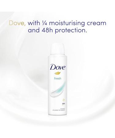 Dove Fresh Anti-perspirant Deodorant Spray pack of 6 with moisturising cream for 48 hours of protection 150 ml Fresh 150 ml (Pack of 6) - Buy Online on GoSupps.com