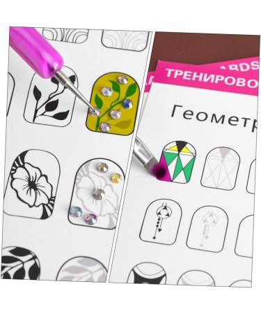 FRCOLOR 24 Sheets Coloring Exercise Book Nail Art Practice Book Manicure Training Book Nail Salon Tool Para U as Cards for Manicure Training Album Paper White Pattern 21x15cm White - Buy Online on GoSupps.com