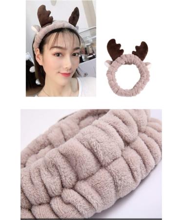 Makeup Headbands for Washing Face Elastic Coral Fleece Hair Band Facial Headband Make Up Wrap Head Band (coffee) - Buy Online on GoSupps.com