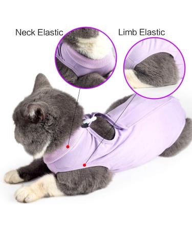 Lianzimau Katzenbody for Post-Op Cats | Anti-Licking Soft Indoor Clothing | E-Neck Band Alternative for Cats & Dogs | Size S - Purple - Buy Online on GoSupps.com