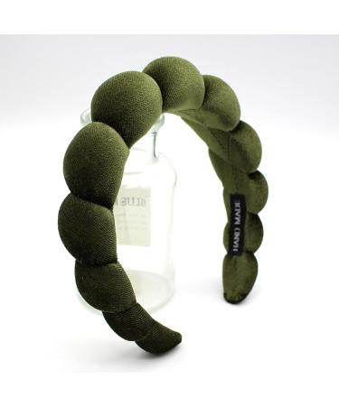 Uchyius Leaf Green Padded Velvet Headband for Women - Non Slip Fashion Hair Accessory - Buy Online on GoSupps.com