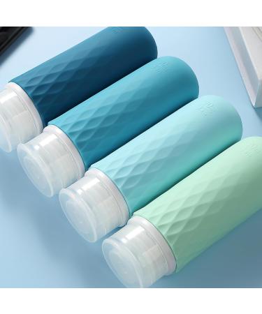Gemice Silicone Travel Bottles Set - 90ml Leak-Proof & BPA-Free Cosmetic Containers for Shower Gel & Lotion - 4-Pack Ideal for Travel - Buy Online on GoSupps.com