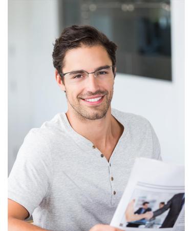 Superlight Titanium Blue Light Blocking Glasses | Stylish Semi-Rimless Rectangle Eyeglasses for Gaming & Computer Use (Gunmetal) - International Shipping Available - Buy Online on GoSupps.com