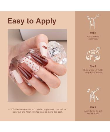 AUBSS 6-Piece Autumn Winter Nude Gel Nail Polish Set - Skin Tones Neutral Soak Off UV LED Kit for Women - Buy Online on GoSupps.com