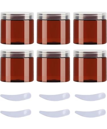 travel pots for cream small pots with lids Pack of 6   100ml Blue Plastic Cream Jars Cosmetic Pots with Clear Lids Containers for Toiletries (Color : Bruin Size : 50ml) 50ml Bruin