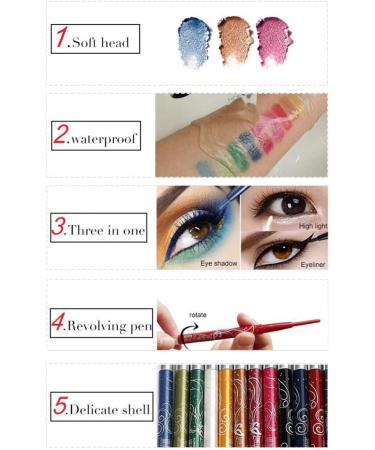  minkissy minkissy Set of 12 Luster Soft Texture Eyeliner Pens with Automatic Rotation - Buy Online on GoSupps.com