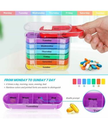 7-Day Pill Case - Weekly Medicine Planner & Vitamin Organizer | Portable Travel Pill Organizer with Large Compartments & Clear Lids - Buy Online on GoSupps.com