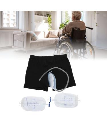 Urinals for Men External Catheter Urine Bags Portable Urinal Collection Bag Pee Silicone Collector Condom Catheters Leg Wearable Incontinence Underwear Collectors Holder with Elastic Waistband(L)