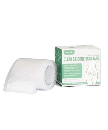 Mebak Clear Silicone Scar Gel Tape Roll (1.6 x 60) - Acne & C-Section Scar Removal Treatment - Reusable Transparent Strips for Keloid Surgery - Scars Treatment Sheets - Buy Online on GoSupps.com