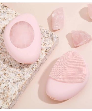 Sonic Facial Cleansing Brush with Heated Rose Quartz - Vibrating Silicone Face Brush - Waterproof & Magnetic Charging - Face Roller for Fine Lines - Buy Online on GoSupps.com