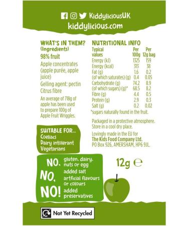 Kiddylicious Apple Wriggles - Buy Online on GoSupps.com