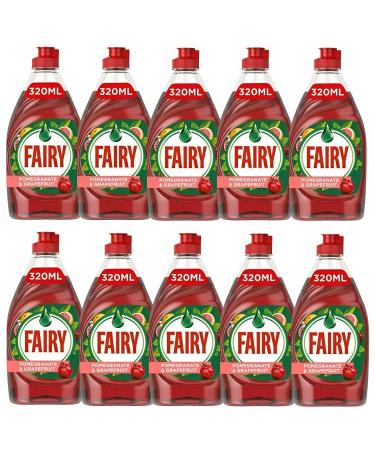 Fairy Washing Up Liquid 10 x 320ml Full Box (Pomegranate & Grapefruit)