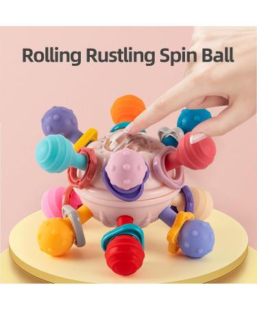 Baby Sensory Teething Toys - Atomic Ball Chew Toys, Rattle & Teether Grasping Activities - 0-12 Months Boys & Girls Gift (Pink) - Buy Online on GoSupps.com
