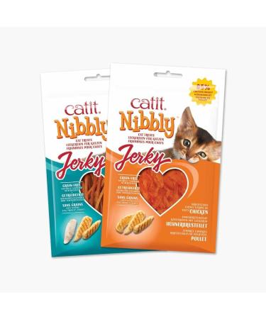 Buy Catit Nibbly Jerky Chewing Strips for Cats - Chicken & Fish 30g | International Shipping Available - Buy Online on GoSupps.com