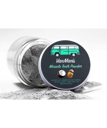 Vanman's Miracle Tooth Powder - 2 oz Teeth Whitening Powder with Coconut Charcoal & Egg Shell Powder - Fluoride Free Dental Care for Healthier Teeth - Buy Online on GoSupps.com