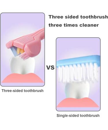 3-Sided Soft Toothbrush Set - Complete Dental Care with Tongue Cleaner - 4 Pack for Optimal Oral Health - Buy Online on GoSupps.com