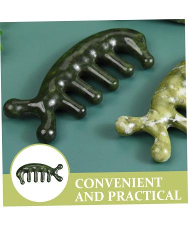 Beavorty 3-Piece Jade Scalp Massager & Hand Massage Comb Set - Creative 3D Leather Massage Tools 11.50x1.50cm - International Shipping Available - Buy Online on GoSupps.com