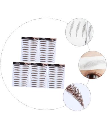 NOLITOY Eyebrow Stickers Brown 5pcs Eyebrow Stickers Cosmetic Eyebrow Decals Eyebrow Stencils Transfer Stickers Water Proof 6d 21x15cm Brown - Buy Online on GoSupps.com