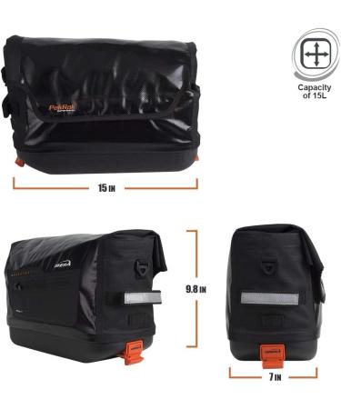 Ibera Bike Trunk Bag - PakRak Clip-On Quick-Release Waterproof Commuter Bag Black - Buy Online on GoSupps.com