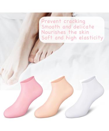 Xumann 3 Pairs Thickened Silicone Socks for Women Foot Spa Moisturising Socks for Cracked Feet Pedicure Silicone Socks for Repairing Dry Feet Heel - Buy Online on GoSupps.com