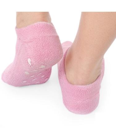 Veewon Moisturizing Gel Socks - Spa Quality with Vitamin E & Oil for Repairing Dry Skin | 2 Pairs Blue & Pink - Buy Online on GoSupps.com