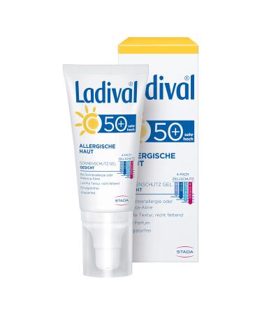 Ladival allergic skin sun protection gel for the face LSF 50+- perfume-free sun gel for allergy sufferers- without color and preservatives waterproof- 1 x 50 ml - Buy Online on GoSupps.com