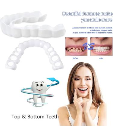 Dentures Teeth: One Size Fits All Top Notch Teeth Covers for Confident Smile (2 Pcs) - Buy Online on GoSupps.com