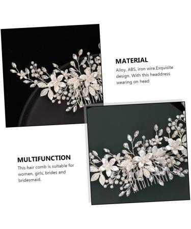 Ipetboom Alloy Pearl Hair Comb Rhinestone Barrettes Hair Accessory for Women Pearl Hair Pin Tiara Bridal Headdress Hair Accessories White European and American Bride Iron Wire - Buy Online on GoSupps.com