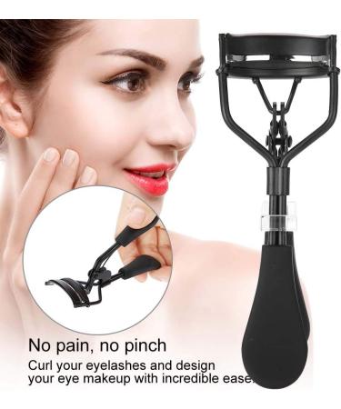 Stainless Steel Eyelash Curler with Built in Comb Pinch Eyelash Curler Silicone Ring Pad Eye Lash Curling Tool Suitable for Any Eye Shapes and Sizes with Silicone Pads(A) - Buy Online on GoSupps.com