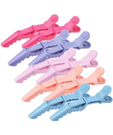 OBSCYON 10Pcs Plastic Non Slip Hair Clips for Women, Professional Alligator Hair Clips, Hair Styling Clips Sectioning Clips of Hair Salon Pure color