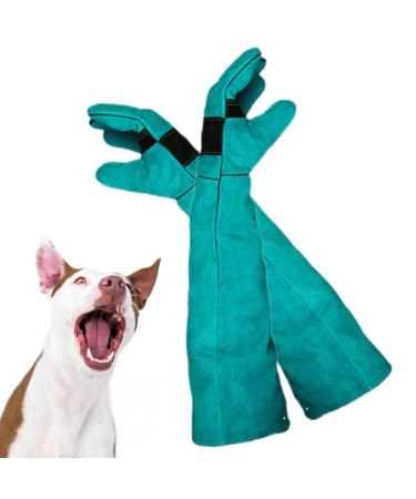 Anti Bite Protective Gloves Bite Resistant and Scratch Resistant Dog Training Gloves and Waterproof Pet Bath Gloves Scratch Resistant Protective Gloves Bite and Scratch Resistant Dog 60 Cm-green