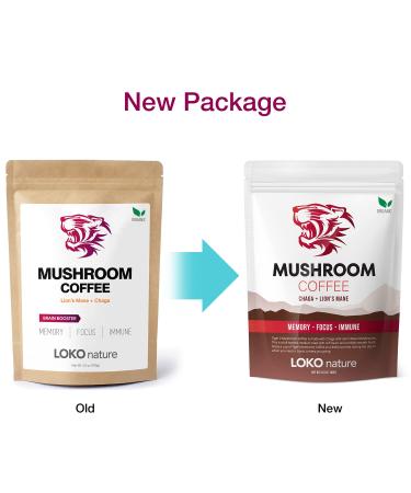 Organic Tiger 2 Mushroom Coffee - Lions Mane & Chaga Blend | 30 Servings | Memory, Focus & Immune Support | Vegan & Non-GMO | Great Taste - Buy Online on GoSupps.com