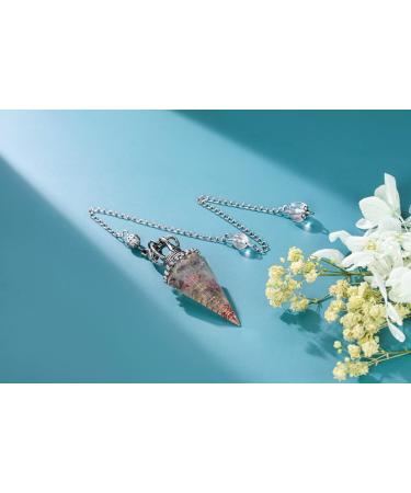 JOVIVI Fluorite Crystal Pendulum for Dowsing, Divination, and Healing - Gemstone Quartz Pendant for Reiki, Witchcraft, and Wicca - Buy Online on GoSupps.com
