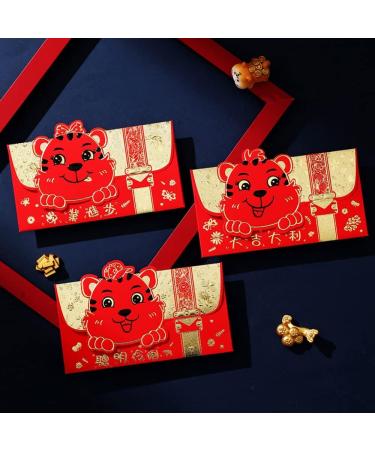 Rwedkd Pack of 3 Chinese Red Envelopes Year of the Tiger Bao Lucky Money Packages for Spring Festival Birthday Items B - Buy Online on GoSupps.com