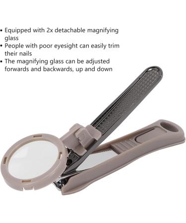 Nail Clipper With Magnifying Glass Portable Nail Clipper Heavy Duty Nail Cutter Smart Nail Clippers Magnifier Loupe Set for Seniors(grey) - Buy Online on GoSupps.com